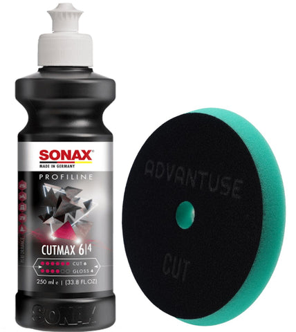 Sonax - Cut Max 6/4 250ml mit ADVANTUSE Cut Pad 125mm - ADVANTUSE - Autopflegeshop